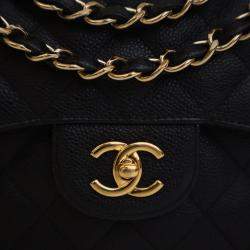 مملوكة مسبقًا حقيبة شانيل كبير كافيار كلاسيك رفرف مزدوج