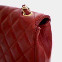 Pre Owned حقيبة شانيل جلد الحمل جامبو CC بغطاء علوي قديم