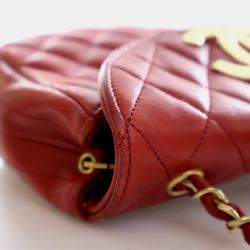 Pre Owned حقيبة شانيل جلد الحمل جامبو CC بغطاء علوي قديم