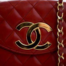 Pre Owned حقيبة شانيل جلد الحمل جامبو CC بغطاء علوي قديم