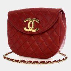 Pre Owned حقيبة شانيل جلد الحمل جامبو CC بغطاء علوي قديم