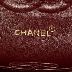 Pre Owned Chanel Classic Double Flap Medium Black Quilted Leather Bag