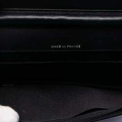 Pre Owned حقيبة سلسلة شانيل سوداء سي سي جلد لامع مرصع بالستراس