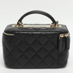 مملوكة مسبقًا حقيبة فانتي شانيل تريندي سي سي جلد مبطن أسود