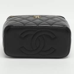 مملوكة مسبقًا حقيبة فانتي شانيل تريندي سي سي جلد مبطن أسود