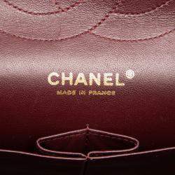 Pre Owned حقيبة فلاب شانيل سوداء كبيرة من جلد الغنم كلاسيكية بغطاء مزدوج