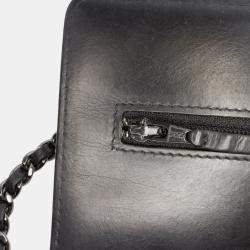 Pre Owned Chanel Black Chevron Lambskin Boy Wallet on Chain