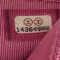 Pre Owned Chanel Classic Pink Quilted Patent and Leather Wallet On Chain