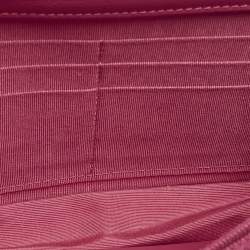 Pre Owned Chanel Classic Pink Quilted Patent and Leather Wallet On Chain