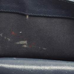 Pre Owned حقيبة شانيل سي سي بقلاب مربعة جلد مبطن أزرق بحري