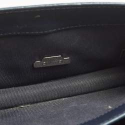 Pre Owned حقيبة شانيل سي سي بقلاب مربعة جلد مبطن أزرق بحري