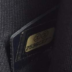 Pre Owned حقيبة شانيل سي سي بقلاب مربعة جلد مبطن أزرق بحري