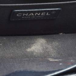 Pre Owned حقيبة شانيل سي سي بقلاب مربعة جلد مبطن أزرق بحري