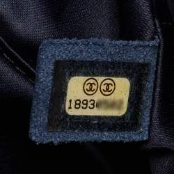 مملوكة مسبقًا حقيبة شانيل قلاب جلد مبطن أزرق كحلي