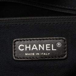 Pre Owned Chanel Deauville CC Beige/Black Canvas and Leather Shopper Tote