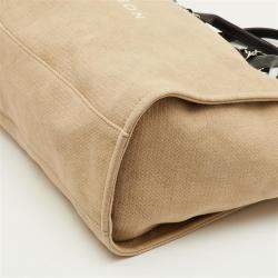 Pre Owned Chanel Deauville CC Beige/Black Canvas and Leather Shopper Tote