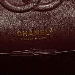 Pre Owned Chanel Classic Double Flap Medium Black Quilted Leather Bag