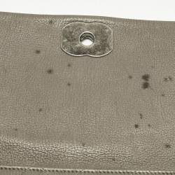 Pre Owned Chanel City Rock Flap Medium Grey Quilted Leather Bag