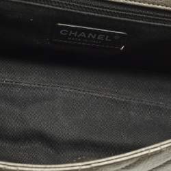 Pre Owned Chanel City Rock Flap Medium Grey Quilted Leather Bag