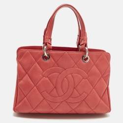 Pre Owned Chanel Timeless Red Quilted Leather Shopper Tote