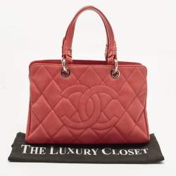 Pre Owned Chanel Timeless Red Quilted Leather Shopper Tote