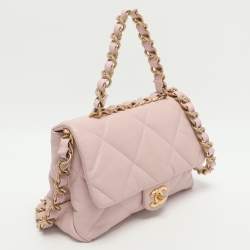 Pre Owned Chanel Pink Quilted Leather Flap Shoulder Bag