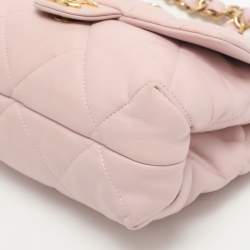 Pre Owned Chanel Pink Quilted Leather Flap Shoulder Bag