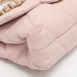 Pre Owned Chanel Pink Quilted Leather Flap Shoulder Bag