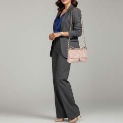 Pre Owned Chanel Pink Quilted Leather Flap Shoulder Bag