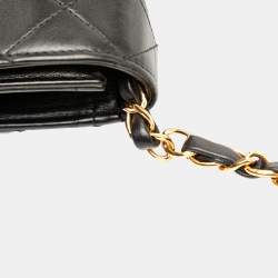 مملوكة مسبقًا Chanel Black CC Quilted Lambskin Full Single Flap