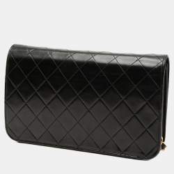 مملوكة مسبقًا Chanel Black CC Quilted Lambskin Full Single Flap