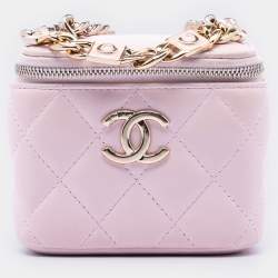 مملوكة مسبقًا حقيبة شانيل فانتيتي كوارتد صوف الحمل وردية مصغرة مع سلسلة كوکو انامل