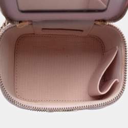 Pre Owned Chanel Pink Mini CC Quilted Lambskin Enamel Coco Vanity Case With Chain