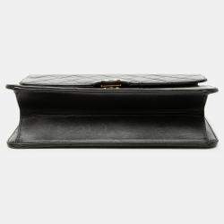 Pre Owned Chanel Black Small CC Quilted Lambskin Single Flap