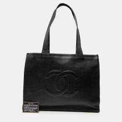 Pre Owned Chanel Black CC Caviar Tote