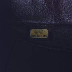 Pre Owned Chanel Brown Small Chevron Calfskin Camera Case With Chain