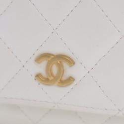 Pre Owned Chanel White Lambskin Romance Wallet On Chain
