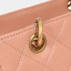 Pre Owned Chanel Chain Pink Calfskin Leather Tote Bag