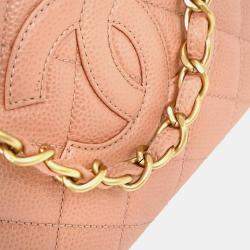 Pre Owned Chanel Chain Pink Calfskin Leather Tote Bag