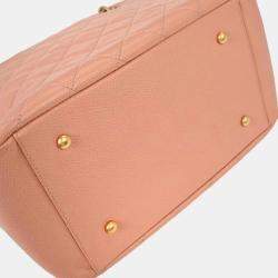 Pre Owned Chanel Chain Pink Calfskin Leather Tote Bag