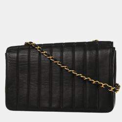 مملوكة مسبقًا حقيبة شانيل مادموزيل كتف جلد الحمل أسود