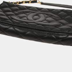 Pre Owned Chanel Black Calfskin Handbag