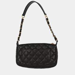 Pre Owned Chanel Black Calfskin Handbag