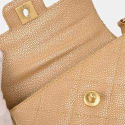 Pre Owned Chanel Beige Calfskin Handbag