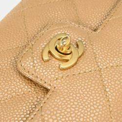 Pre Owned Chanel Beige Calfskin Handbag