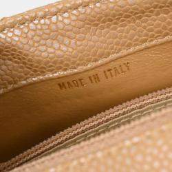 Pre Owned Chanel Beige Calfskin Handbag