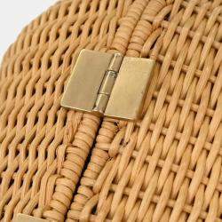 مملوكة مسبقًا Chanel Heart Lock Beige Rattan Basket Bag