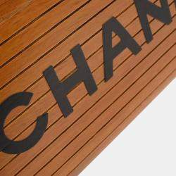 Pre Owned Chanel Vanity Brown Black Wood Top Handle Bag