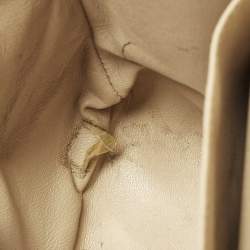 Pre Owned Chanel Classic Double Flap Jumbo Beige Quilted Caviar Leather Bag