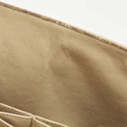 Pre Owned Chanel Classic Double Flap Jumbo Beige Quilted Caviar Leather Bag